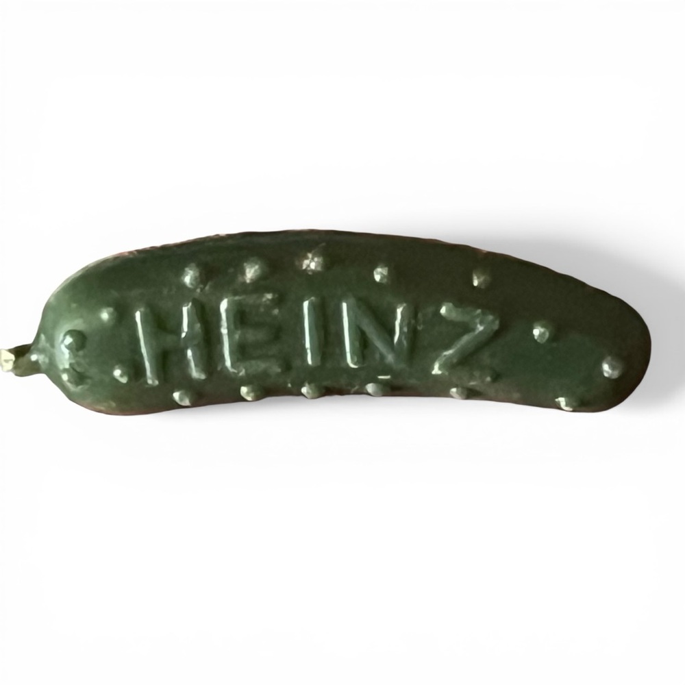 Tiny Heinz Pickle Promotional Pin Vintage Made in Hong Kong